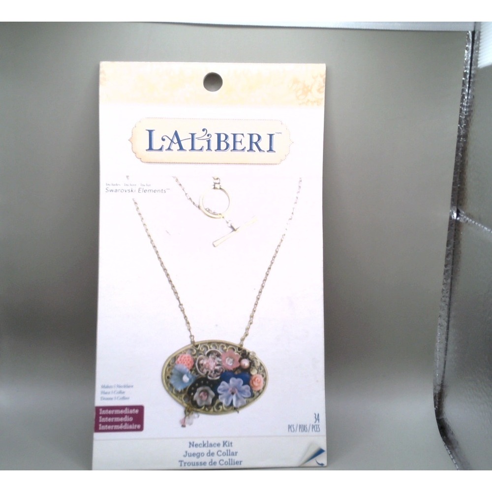 LALIBERI Necklace Kit Swarovski Elements Floral Pendant DIY Jewelry Making 34pc